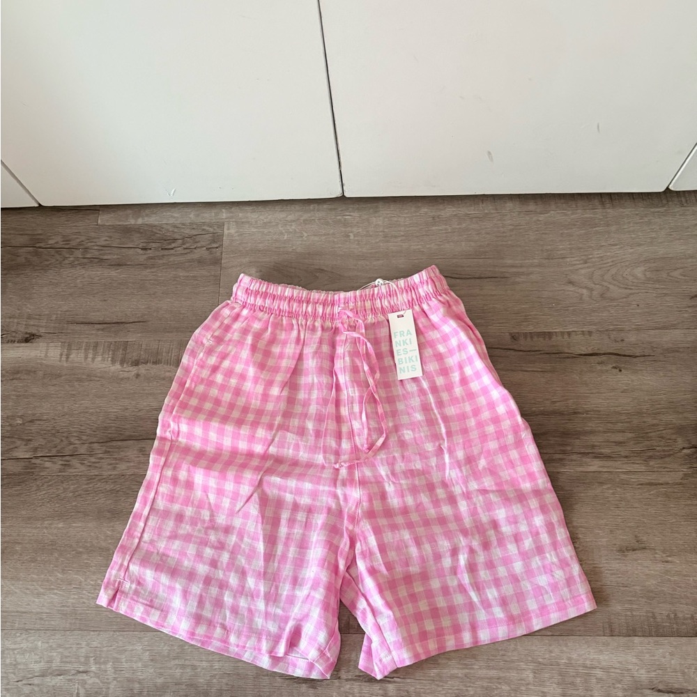 Frankie's Bikinis Pink Checkered Shorts